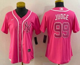 Cheap Women\'s New York Yankees #99 Aaron Judge Pink Cool Base Stitched Baseball Jersey
