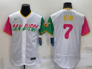 Wholesale Men's San Diego Padres #7 Ha Seong Kim White 2022 City Connect Flex Base Stitched Jersey