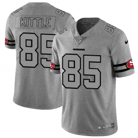 Wholesale Cheap San Francisco 49ers #85 George Kittle Men\'s Nike Gray Gridiron II Vapor Untouchable Limited NFL Jersey