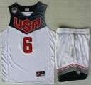 Wholesale Cheap 2014 USA Dream Team #6 Derrick Rose White Basketball Jersey Suits