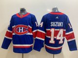 Wholesale Cheap Men's Montreal Canadiens #14 Nick Suzuki Blue Adidas 2020-21 Alternate Authentic Player NHL Jersey
