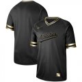 Wholesale Cheap Nike Athletics Blank Black Gold Authentic Stitched MLB Jersey