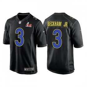 Wholesale Cheap Men\'s Los Angeles Rams #3 Odell Beckham Jr. 2022 Black Super Bowl LVI Game Stitched Jersey