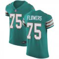 Wholesale Cheap Nike Dolphins #75 Ereck Flowers Aqua Green Alternate Men's Stitched NFL New Elite Jersey
