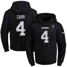 Wholesale Cheap Nike Raiders #4 Derek Carr Black Name & Number Pullover NFL Hoodie