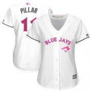 Wholesale Cheap Blue Jays #11 Kevin Pillar White Mother's Day Cool Base Women's Stitched MLB Jersey