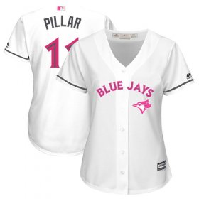 Wholesale Cheap Blue Jays #11 Kevin Pillar White Mother\'s Day Cool Base Women\'s Stitched MLB Jersey