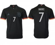 Wholesale Cheap Men 2020-2021 European Cup Germany away aaa version black 7 Adidas Soccer Jersey