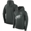 Wholesale Cheap NFL Men's Philadelphia Eagles Nike Anthracite Crucial Catch Performance Pullover Hoodie