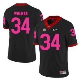 Wholesale Cheap Georgia Bulldogs 34 Herschel Walker Black Breast Cancer Awareness College Football Jersey