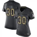 Wholesale Cheap Nike Panthers #30 Stephen Curry Black Women's Stitched NFL Limited 2016 Salute to Service Jersey
