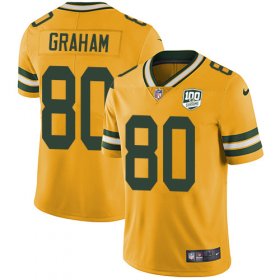 Wholesale Cheap Nike Packers #80 Jimmy Graham Yellow Men\'s 100th Season Stitched NFL Limited Rush Jersey