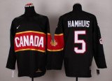 Wholesale Cheap Olympic 2014 CA. #5 Dan Hamhuis Black Stitched NHL Jersey