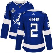 Cheap Adidas Lightning #2 Luke Schenn Blue Home Authentic Women's 2020 Stanley Cup Champions Stitched NHL Jersey