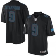 Wholesale Cheap Nike Lions #9 Matthew Stafford Black Men's Stitched NFL Impact Limited Jersey