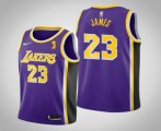 Wholesale Cheap Men's Los Angeles Lakers #23 LeBron James 2020 NBA Finals Champions Statement Purple Jersey