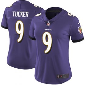 Wholesale Cheap Nike Ravens #9 Justin Tucker Purple Team Color Women\'s Stitched NFL Vapor Untouchable Limited Jersey