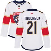 Wholesale Cheap Adidas Panthers #21 Vincent Trocheck White Road Authentic Women's Stitched NHL Jersey