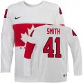 Wholesale Cheap Olympic 2014 CA. #41 Mike Smith White Stitched NHL Jersey