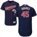 Wholesale Cheap Twins #45 Phil Hughes Navy Blue Flexbase Authentic Collection Stitched MLB Jersey