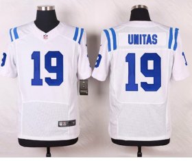 Wholesale Cheap Nike Colts #19 Johnny Unitas White Men\'s Stitched NFL Elite Jersey