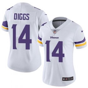 Wholesale Cheap Nike Vikings #14 Stefon Diggs White Women\'s Stitched NFL Vapor Untouchable Limited Jersey
