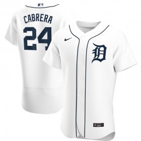 Wholesale Cheap Detroit Tigers #24 Miguel Cabrera Men\'s Nike White Home 2020 Authentic Player MLB Jersey
