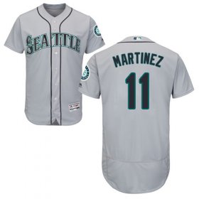 Wholesale Cheap Mariners #11 Edgar Martinez Grey Flexbase Authentic Collection Stitched MLB Jersey