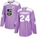 Wholesale Cheap Adidas Kings #24 Derek Forbort Purple Authentic Fights Cancer Stitched NHL Jersey