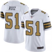 Wholesale Cheap Nike Saints #51 Cesar Ruiz White Men's Stitched NFL Limited Rush Jersey