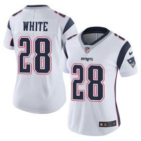 Wholesale Cheap Nike Patriots #28 James White White Women\'s Stitched NFL Vapor Untouchable Limited Jersey