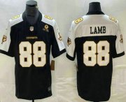 Cheap Men's Dallas Cowboys #88 CeeDee Lamb Blue Gold Thanksgiving FUSE Vapor Limited Stitched Jersey