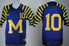 Wholesale Cheap Michigan Wolverines #10 Tom Brady Navy Blue Under The Lights Jersey