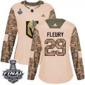 Wholesale Cheap Adidas Golden Knights #29 Marc-Andre Fleury Camo Authentic 2017 Veterans Day 2018 Stanley Cup Final Women's Stitched NHL Jersey