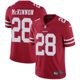 Wholesale Cheap Nike 49ers #28 Jerick McKinnon Red Team Color Men\'s Stitched NFL Vapor Untouchable Limited Jersey