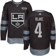 Wholesale Cheap Adidas Kings #4 Rob Blake Black 1917-2017 100th Anniversary Stitched NHL Jersey