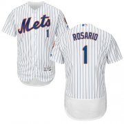 Wholesale Cheap Mets #1 Amed Rosario White(Blue Strip) Flexbase Authentic Collection Stitched MLB Jersey