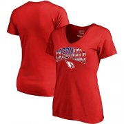 Wholesale Cheap Women's Arizona Cardinals NFL Pro Line by Fanatics Branded Cardinal Banner Wave V-Neck T-Shirt