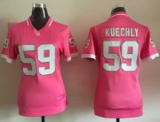 Wholesale Cheap Nike Panthers #59 Luke Kuechly Pink Women's Stitched NFL Elite Bubble Gum Jersey