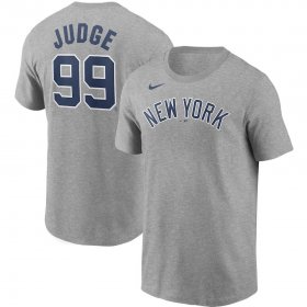 Wholesale Cheap New York Yankees #99 Aaron Judge Nike Name & Number T-Shirt Gray