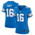 Cheap Women's Detroit Lions #16 Jared Goff Blue Stitched Jersey(Run Smaller)