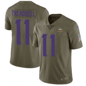 Wholesale Cheap Nike Vikings #11 Laquon Treadwell Olive Youth Stitched NFL Limited 2017 Salute to Service Jersey