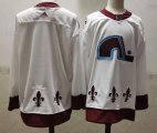 Wholesale Cheap Men's Colorado Avalanche Blank White 2021 Retro Stitched NHL Jersey