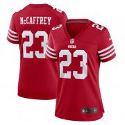 Wholesale Cheap Womens NFL San Francisco 49ers #23 Christian McCaffrey Red Stitched Game Jersey(Run Small)