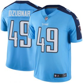 Wholesale Cheap Nike Titans #49 Nick Dzubnar Light Blue Men\'s Stitched NFL Limited Rush Jersey