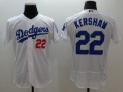 Wholesale Cheap Dodgers #22 Clayton Kershaw White Flexbase Authentic Collection Stitched MLB Jersey