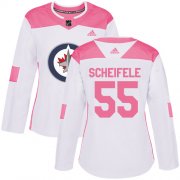Wholesale Cheap Adidas Jets #55 Mark Scheifele White/Pink Authentic Fashion Women's Stitched NHL Jersey