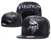 Wholesale Cheap NFL Minnesota Vikings Team Logo Black Snapback Adjustable Hat G789