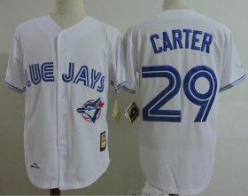 Wholesale Cheap Mitchell And Ness 1993 Blue Jays #29 Joe Carter White Stitched MLB Jersey