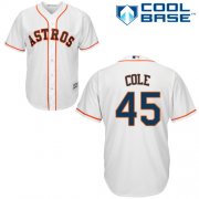 Wholesale Cheap Astros #45 Gerrit Cole White Cool Base Stitched Youth MLB Jersey